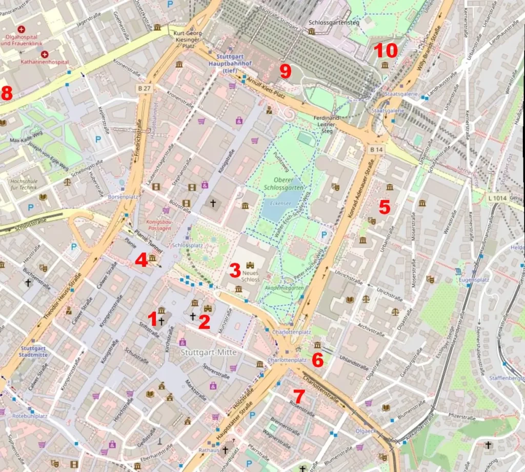 What to see in Stuttgart map